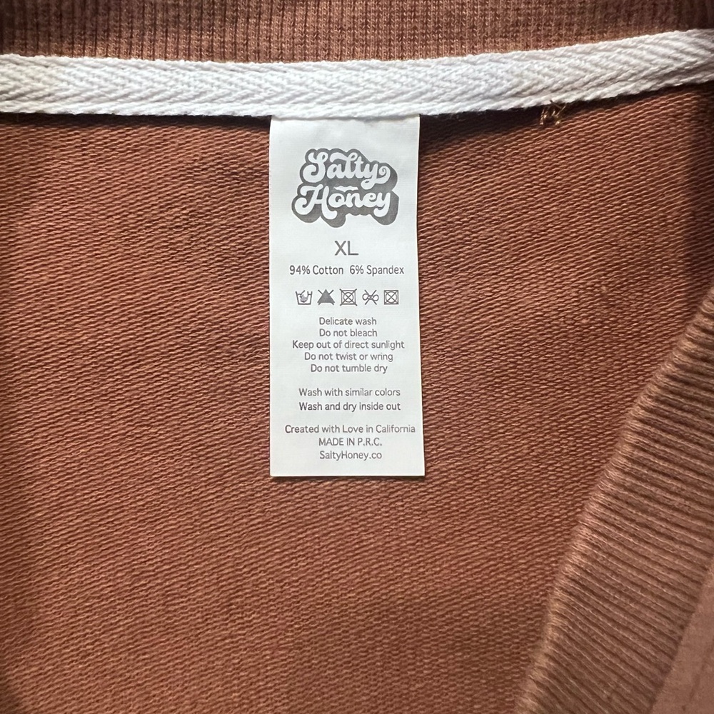 Womens salty honey Crewneck Sweater in Tan - Picture 2 of 4